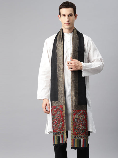 Men's Kani Wool Shawl with Zari Border